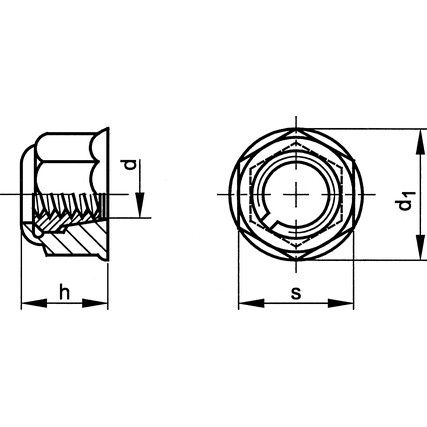 M22 Steel Lock Nut, Nylon Insert, Bright Zinc Plated, Material Grade 8