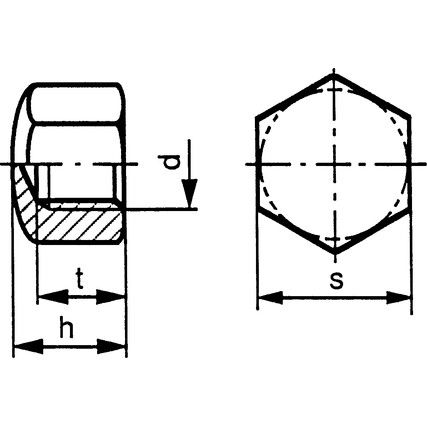 M12 HEX CAP NUT LOW A1 50