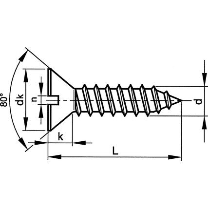 ST2.9x19mm SLOTTED CSK TAP SCREW BZP