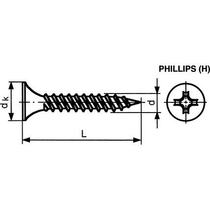 3.9x45mm PHILLIPS DBL THREAD DRYWALL SCREW PHOSPHATE (BX-1000)