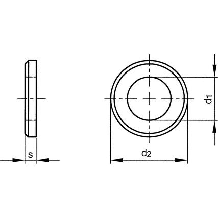 M5 FORM-A WASHER SINGLE CHAMFER - STEEL - BZP DIN 125-1B