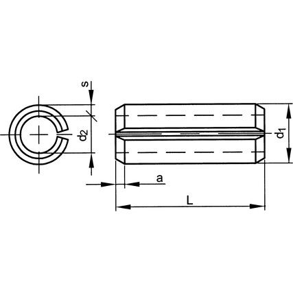 2x10mm SLOTTED STRAIGHT PIN SPRING-TYPE L/DUTY