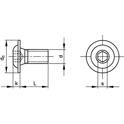 M6 x 25mm Socket Button Head Screwflanged A4