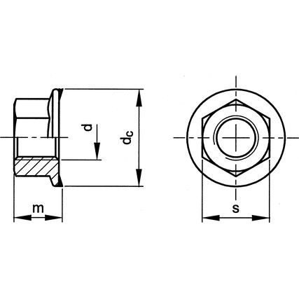 M10 Tooth Flange Hex Nut, Bright Zinc Plated, Grade 8