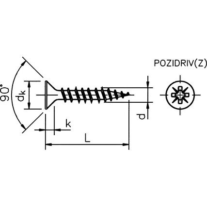 4x12mm POZI CSK CHIPBOARD SCREW BZP (BX-200)