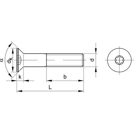 M6 x 55 mm Socket Countersunk Head Screw, BZP, GR-10.9