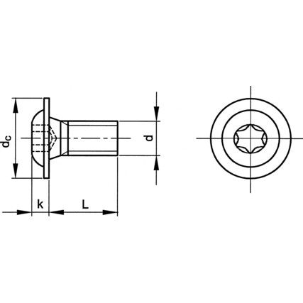 M6x50 TX BUTTON HEAD SCREW FLANGED A2