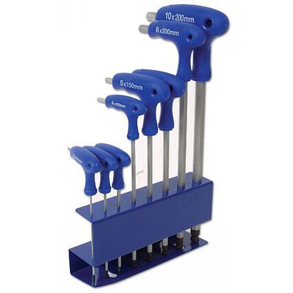 Hex Key, T-Handle, Hex, Metric, 2-10mm, 8-piece