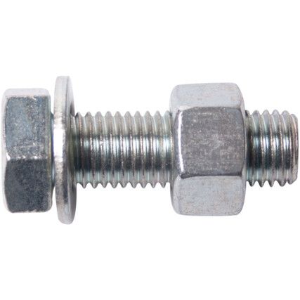 M12x35 GR-8.8 HEX BOLT, GR-8 NUT& WASHER BZP, Box of 280