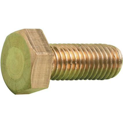 M12x75 BRASS HEX HEAD SET SCREWDIN933, Box of 50