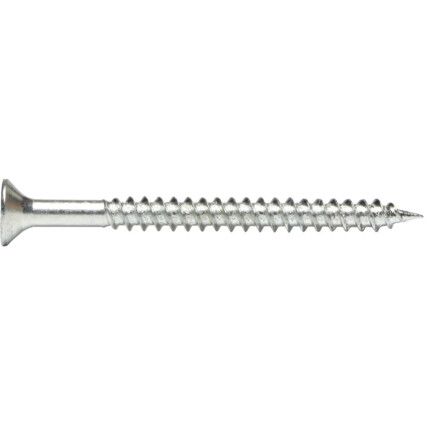 No.7x1.1/4in. POZI CSK FX2 WOODSCREW TWIN-FAST BZP, Box of 200