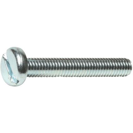 M5x10 MILD STEEL SLOT PAN MACHINESCREW BZP DIN85, Box of 1000