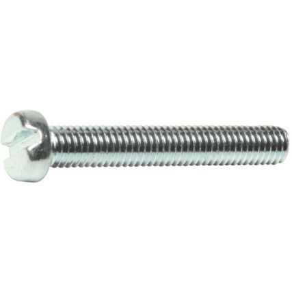 M8x50 MILD STEEL SLOT PAN MACHINESCREW BZP DIN85, Box of 50