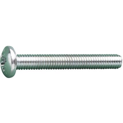 M3x10 MILD STEEL POZI PAN MACHINESCREW BZP DIN7985, Box of 1000