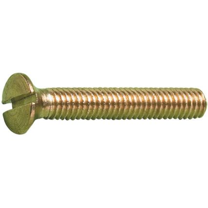 M5x50 BRASS SLOT CSK M/C SCREWSELF COLOUR DIN963, Box of 200