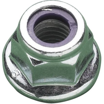 M5 GR-8.8 PLAIN FLANGE NYLONINSERT NUT BZP DIN6926, Box of 500