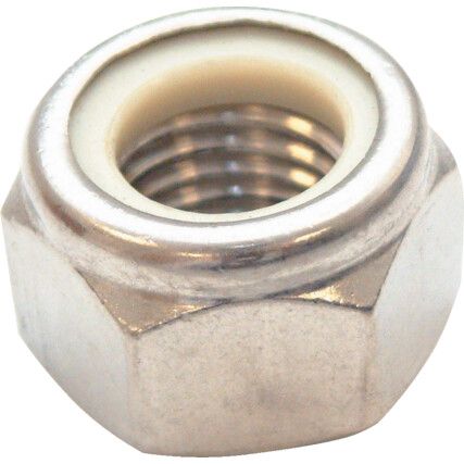3/8" BSF Steel Lock Nut, Nyloc Material Grade P