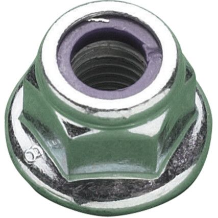 M5 GR-8.8 HEX FLANGE NYLON INSERTNUT PLAIN BZP DIN6926, Box of 6000