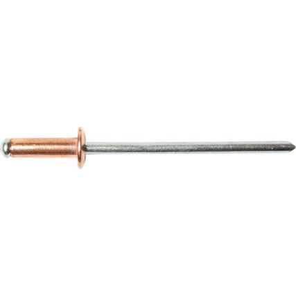 3x9mm COPPER DOME HEAD RIVET MSMANDREL, Box of 1000