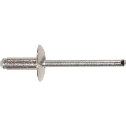 6.4x30mm MILD STEEL DOME RIVET MSMANDREL DIN7337, Box of 150