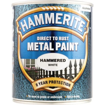 Direct to Rust Hammered White Metal Paint - 750ml