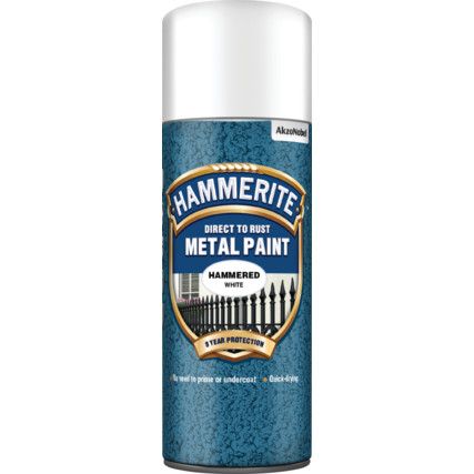 Direct to Rust Hammered White Aerosol Metal Paint - 400ml