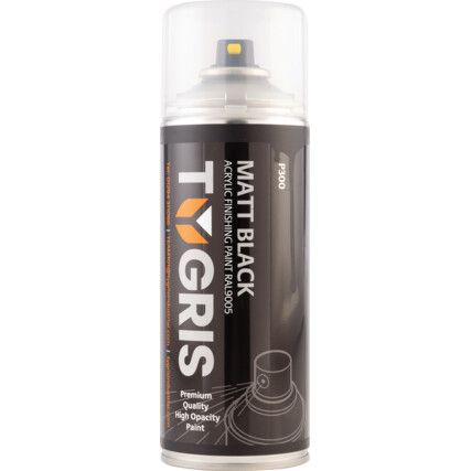 P300 VariSpray Matt Black Acrylic Aerosol Paint 400ml