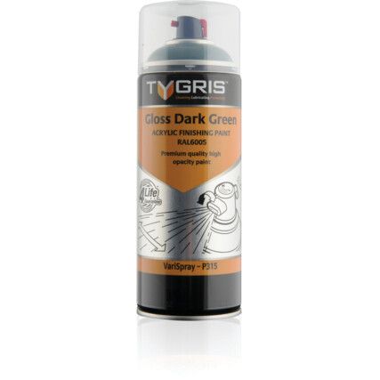 P315 P315 Dark Green Gloss Acrylic Aerosol Paint RAL6005 400ml