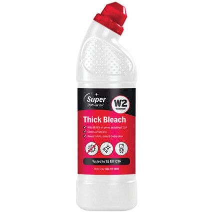 Thick Bleach, 1L, Screw Top Bottle, Fragrance Free