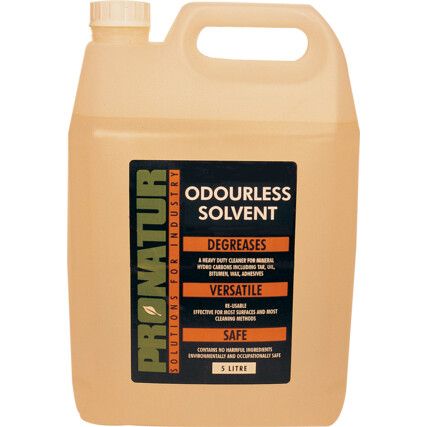 Odourless Cleaning Solvent, Water Based, Bottle, 5ltr