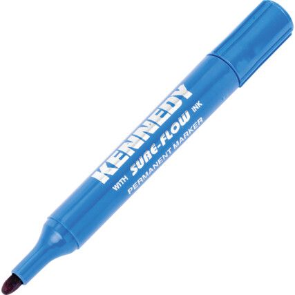 Permanent Marker Pen, Blue, Medium, Bullet, Non-Retractable, 1 Pack