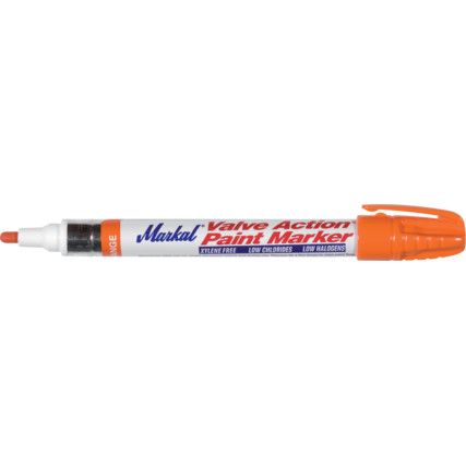 Valve Action, Paint Marker Pen, Orange, Broad, Bullet, Non-Retractable, 1 Pack