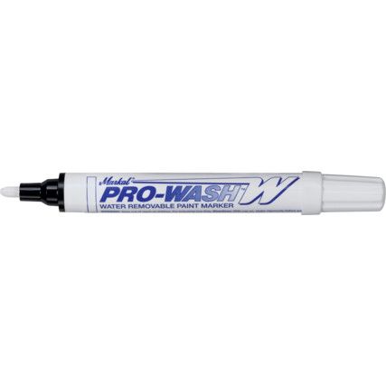 Pro-Wash W, Paint Marker, White, Permanent, Bullet Tip, Single