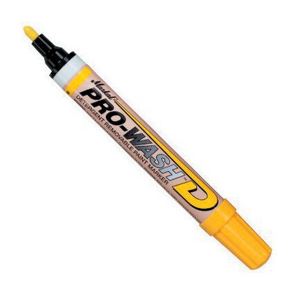 Pro-Wash W, Paint Marker, Yellow, Permanent, Bullet Tip, Single