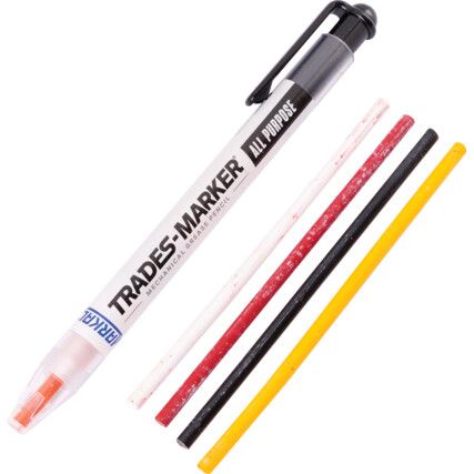 Industrial Marker Pen, Assorted, Medium, Bullet, Non-Retractable, 5 Pack