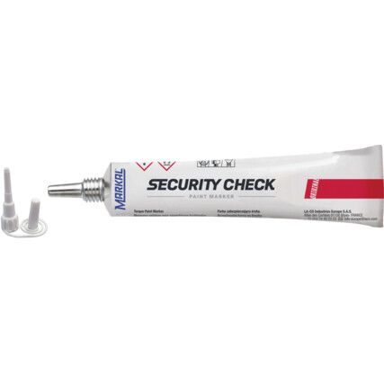 Security Check Marker, Red, Permanent, , Single