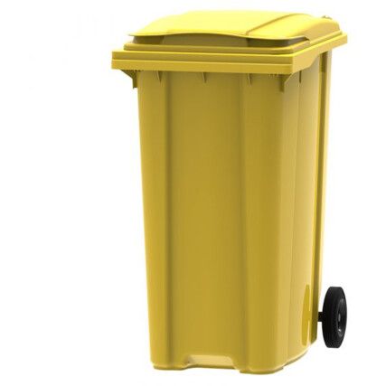 2-WHEELED BIN - YELLOW POLYETHYLENE 360LTR