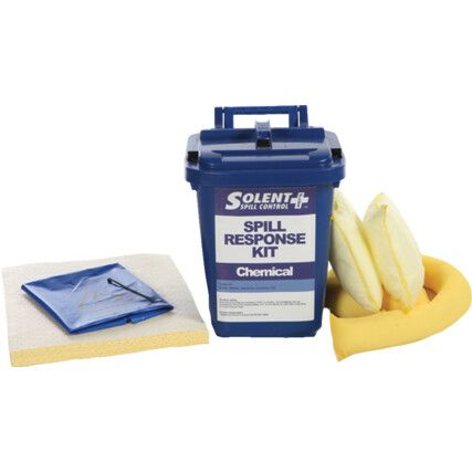 Chemical Spill Kit, 25L Absorbent Capacity Per Kit, Bin