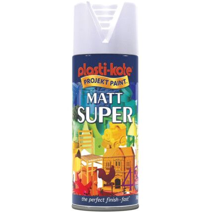 Projekt Paint™ Super Matt White Aerosol Paint - 400ml