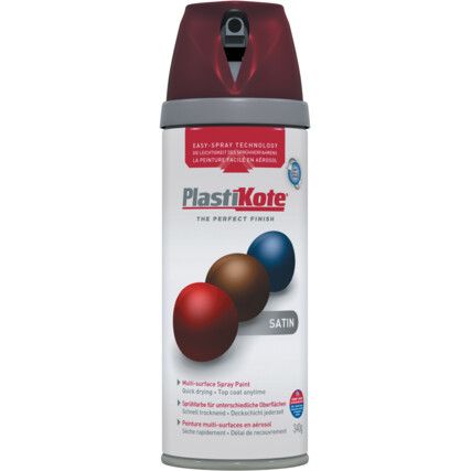 22105 Twist & Spray Satin Wine Red Aerosol Paint - 400ml