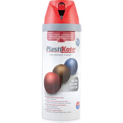 22106 Twist & Spray Satin Real Red Aerosol Paint - 400ml