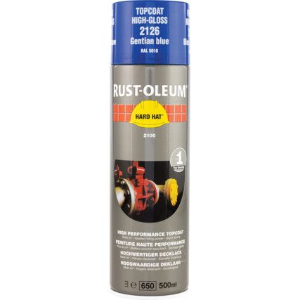 2126 Hard Hat® Gentian Blue High Performance Topcoat Aerosol Paint - 500ml