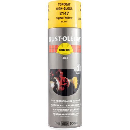 2147 Hard Hat® Signal Yellow High Performance Topcoat Aerosol Paint - 500ml