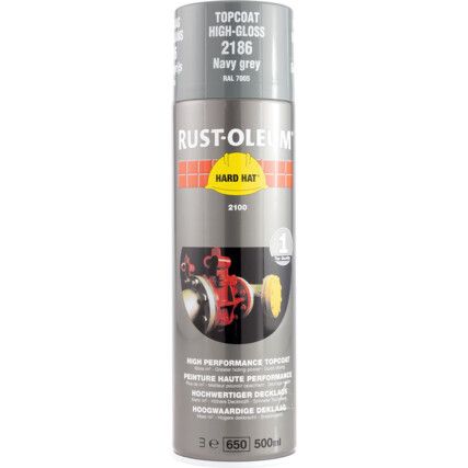 2186 Hard Hat® Navy Grey High Performance Topcoat Aerosol Paint - 500ml