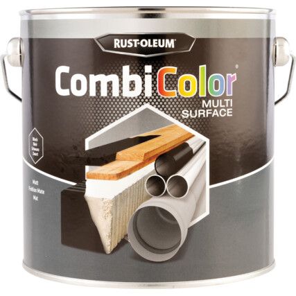 7378MS CombiColor® Matt Black Multi-Surface Paint - 2.5ltr