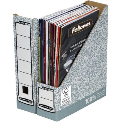 Bankers Box Magazine Files Grey/White Pack of 10 186004