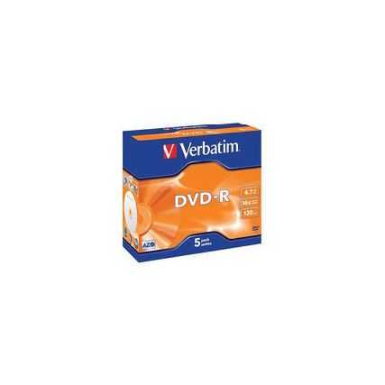 DVD-R 4.7GB 120MIN 16X SLIM JEWEL CASE (PK-5)