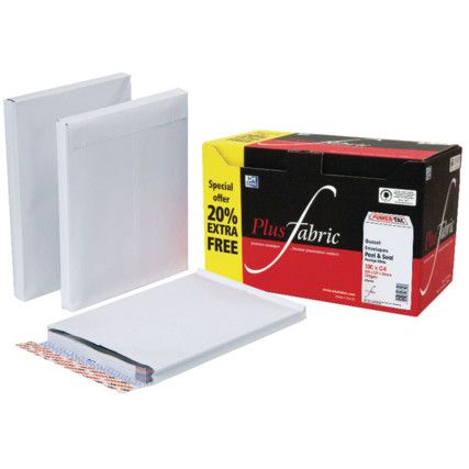 C27566 PF ENVELOPE GUSSET C4 WINDOW P/SEAL WHT (PK-100)