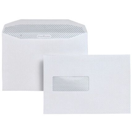 A29984 PM ENVELOPE 162x238mm HIGH WINDOW GUMMED WHT (PK-500)