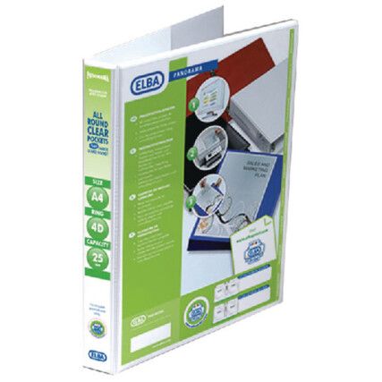 400001391 PRESENTATION BINDER A4 4D 25mm WHT (PK-10)